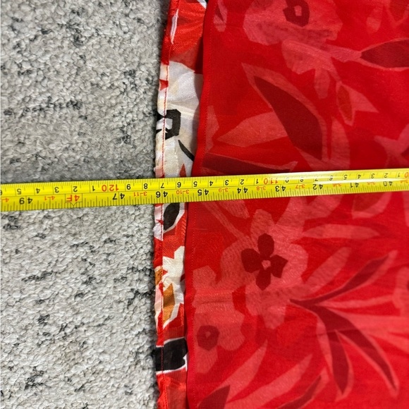 Massimo Dutti size 6 EUC button up sheer wrap Red and White Wrap Dress - Picture 10 of 16